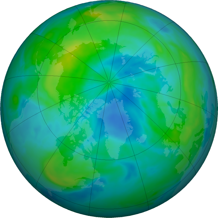 Arctic ozone map for 27 September 2022
